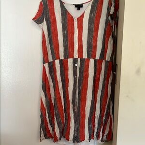 Lane Bryant size 20 orange and grey midi breathable dress